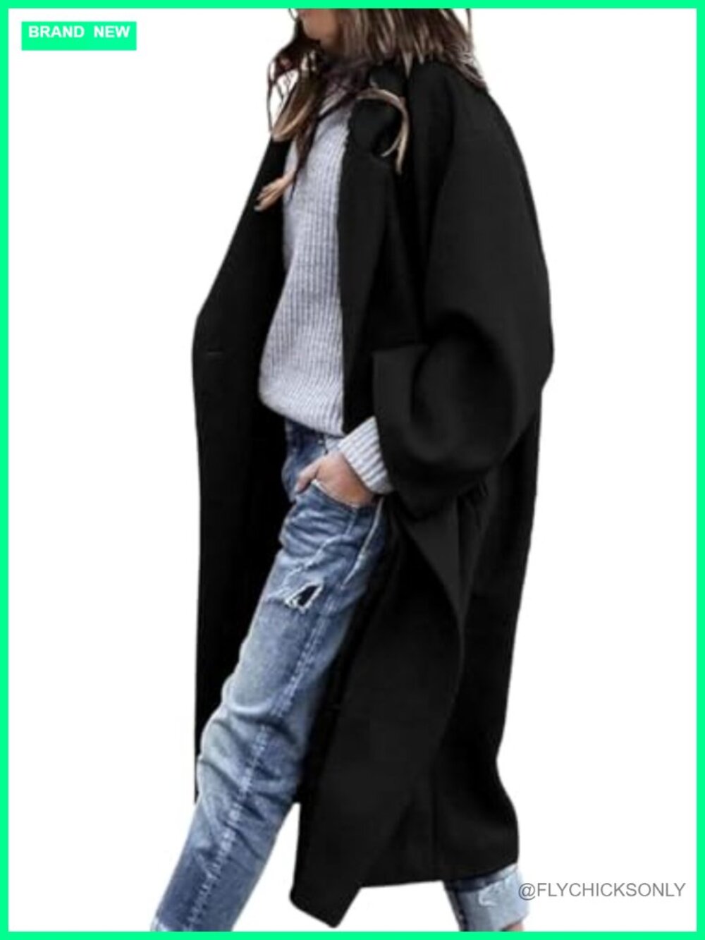 Women's Wool Blend Pea Coat Notch Lapel Single Breasted Overcoat